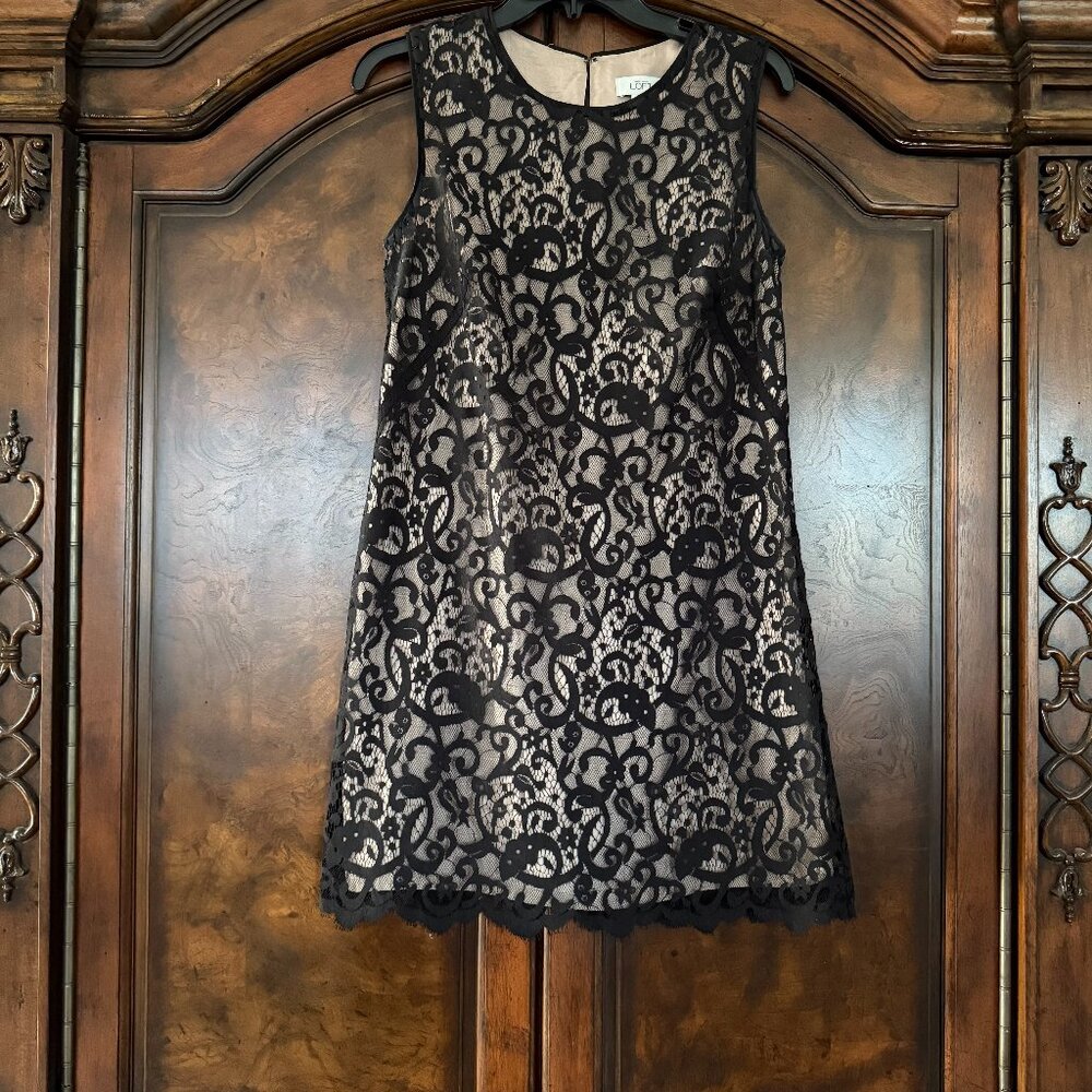 LOFT - Black Lace Shift Dress- Size 6